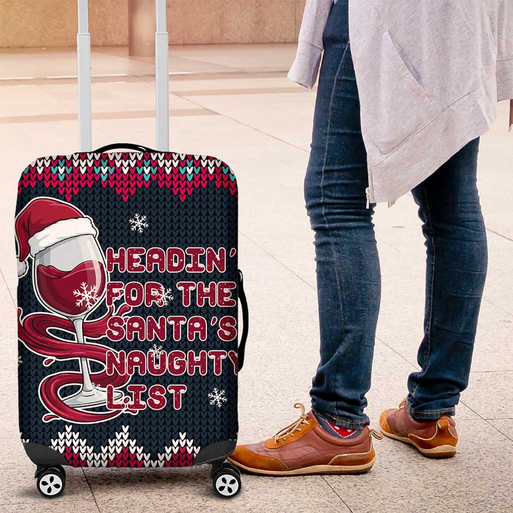 Headin For Santas Naughty Christmas Christmas Luggage Cover Xmas Holiday Patterns - Wonder Print Shop