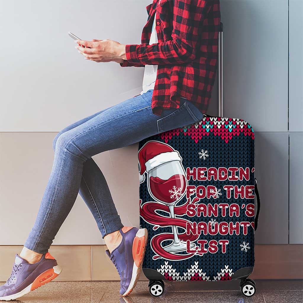 Headin For Santas Naughty Christmas Christmas Luggage Cover Xmas Holiday Patterns - Wonder Print Shop