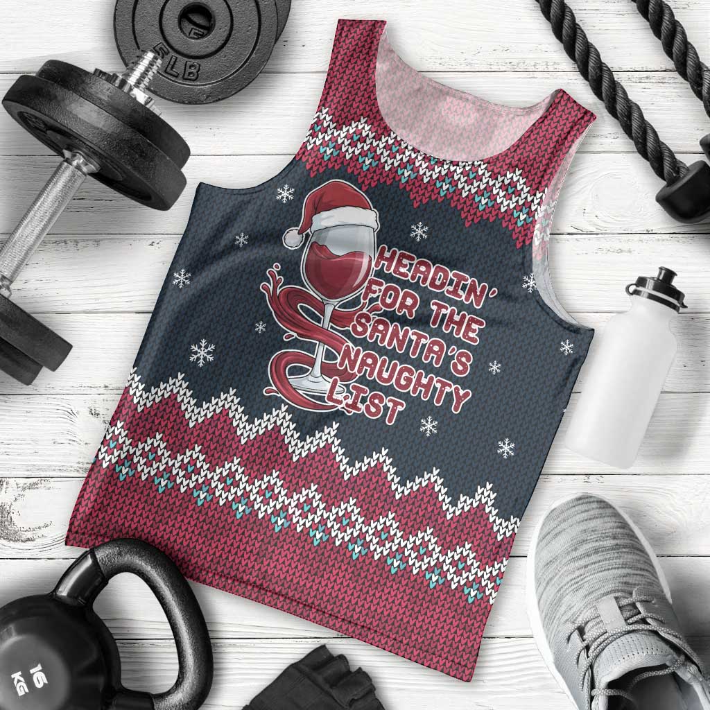 Headin For Santas Naughty Christmas Christmas Men Tank Top Xmas Holiday Patterns - Wonder Print Shop