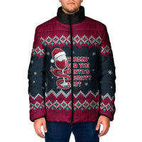 Headin For Santas Naughty Christmas Christmas Padded Jacket Xmas Holiday Patterns - Wonder Print Shop
