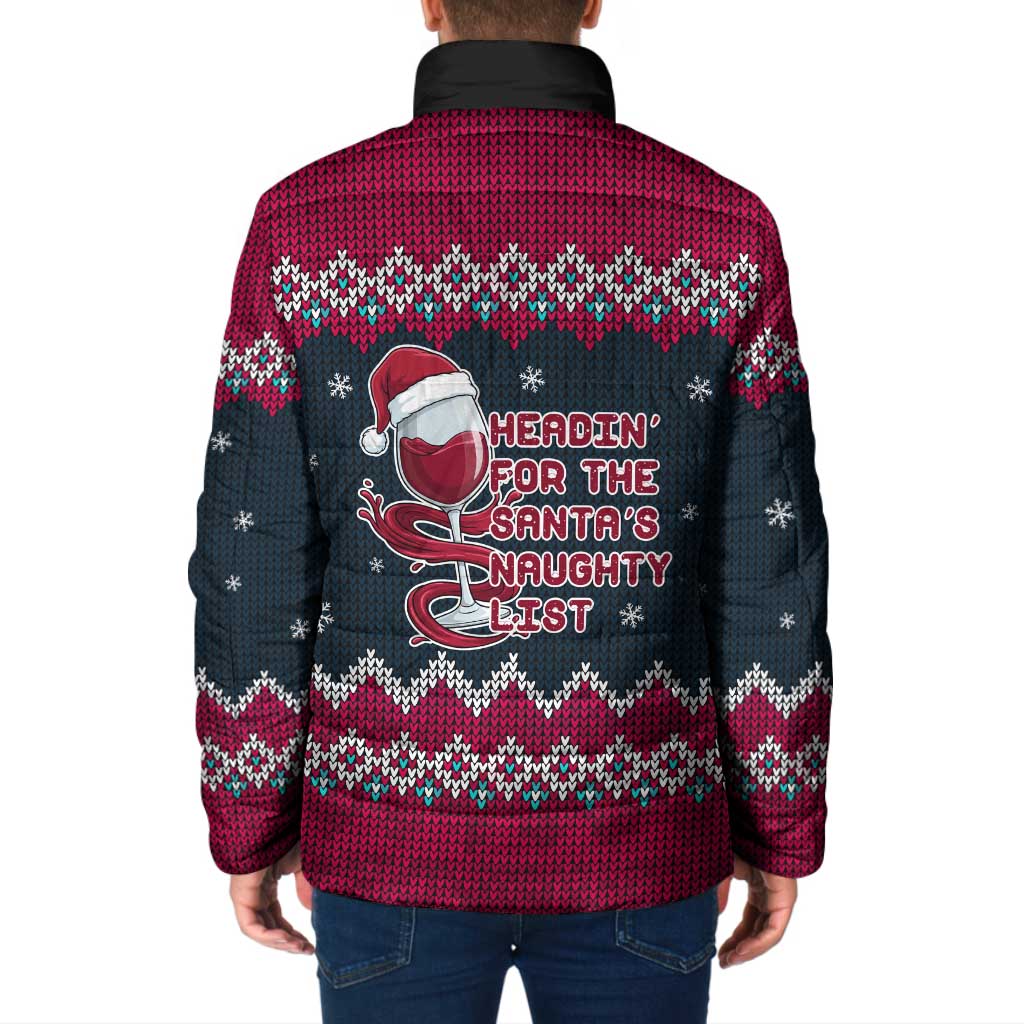 Headin For Santas Naughty Christmas Christmas Padded Jacket Xmas Holiday Patterns - Wonder Print Shop