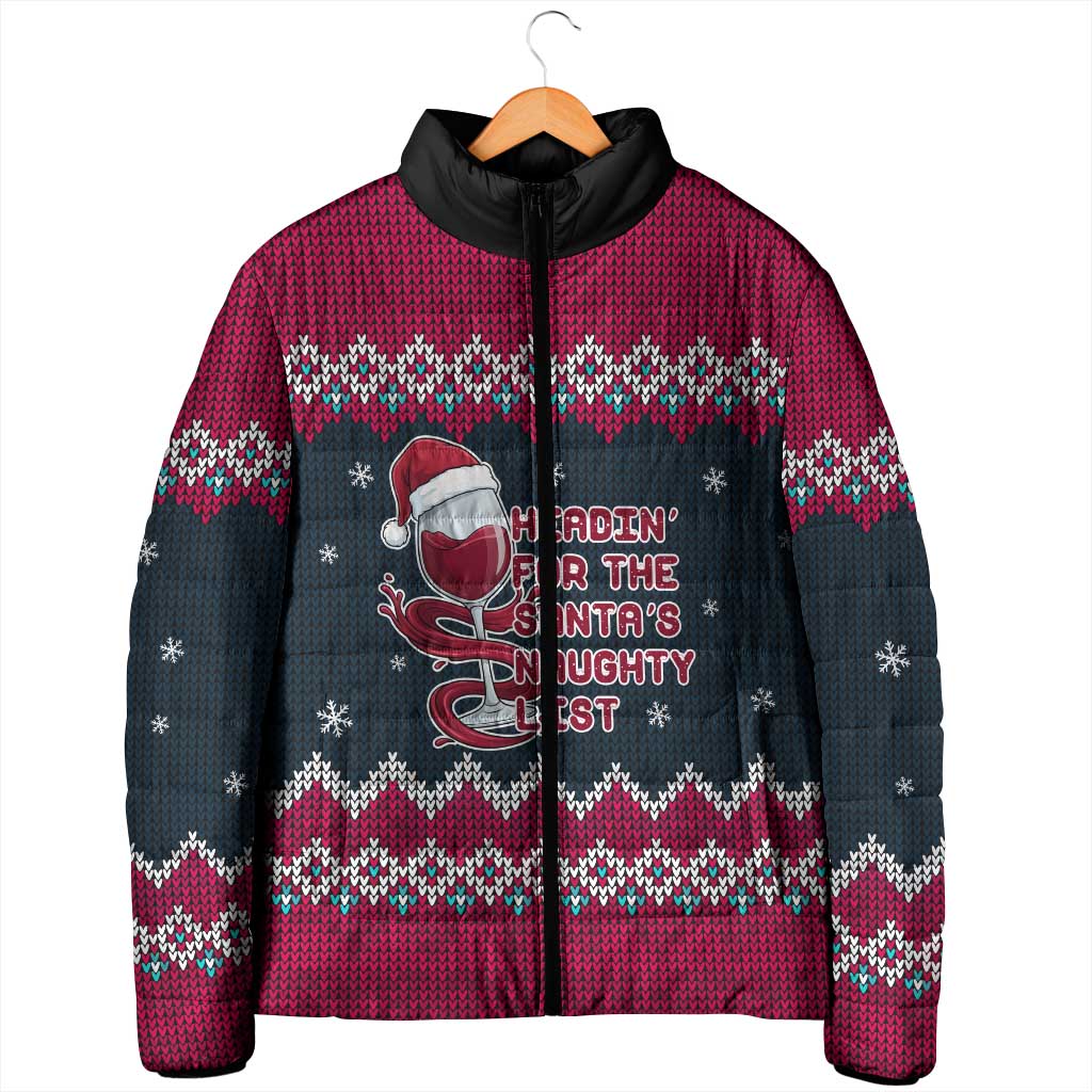 Headin For Santas Naughty Christmas Christmas Padded Jacket Xmas Holiday Patterns - Wonder Print Shop