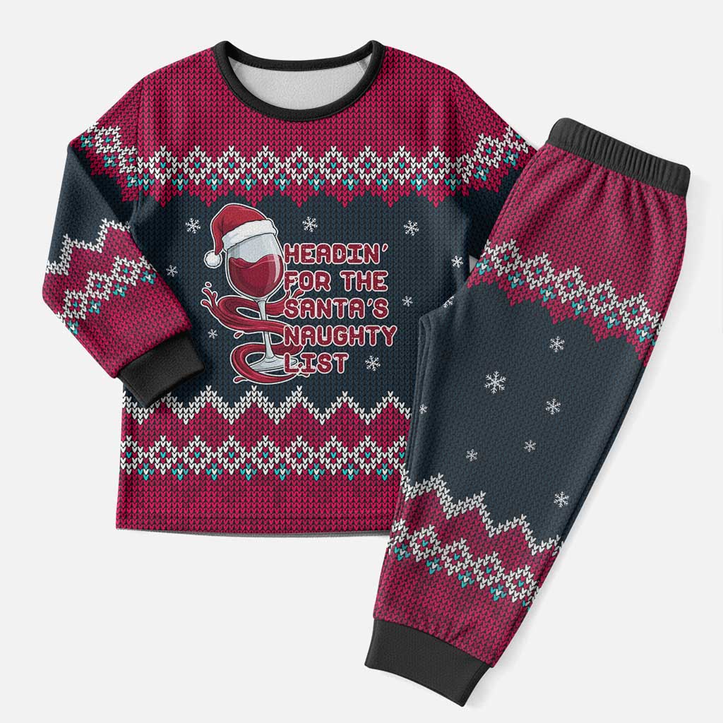 Headin For Santas Naughty Christmas Christmas Pajama Set Xmas Holiday Patterns - Wonder Print Shop