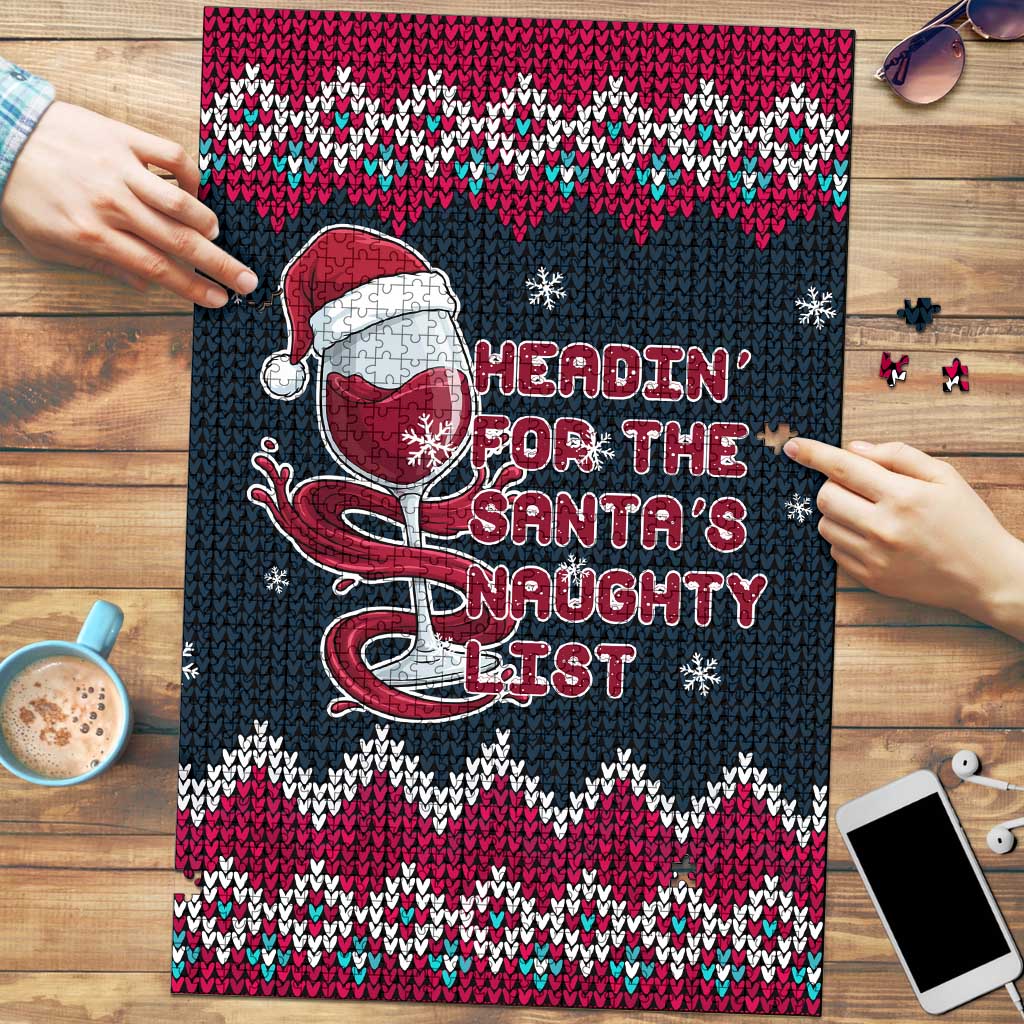 Headin For Santas Naughty Christmas Christmas Puzzle Xmas Holiday Patterns - Wonder Print Shop