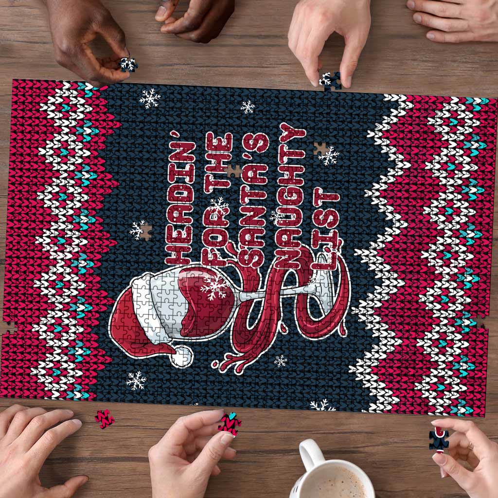Headin For Santas Naughty Christmas Christmas Puzzle Xmas Holiday Patterns - Wonder Print Shop