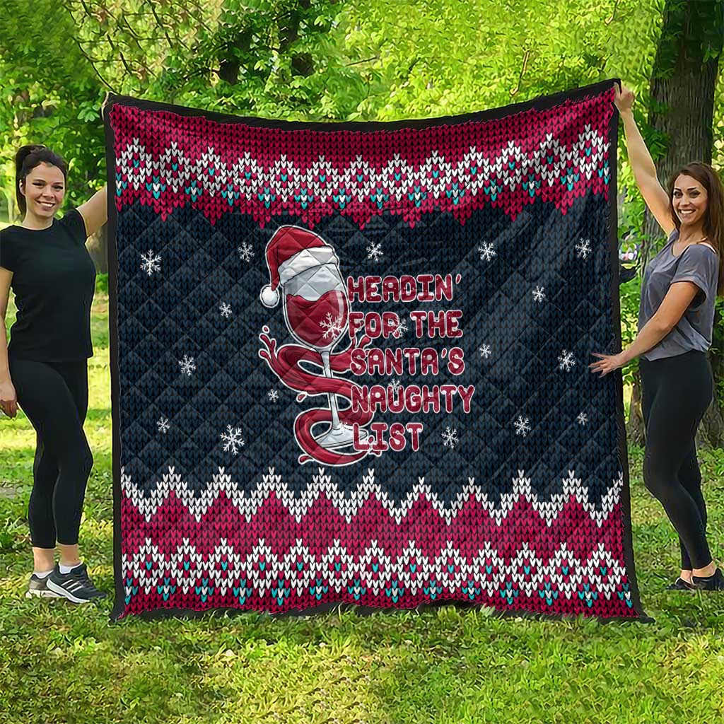 Headin For Santas Naughty Christmas Christmas Quilt Xmas Holiday Patterns - Wonder Print Shop