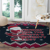 Headin For Santas Naughty Christmas Christmas Round Carpet Xmas Holiday Patterns - Wonder Print Shop