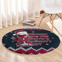 Headin For Santas Naughty Christmas Christmas Round Carpet Xmas Holiday Patterns - Wonder Print Shop