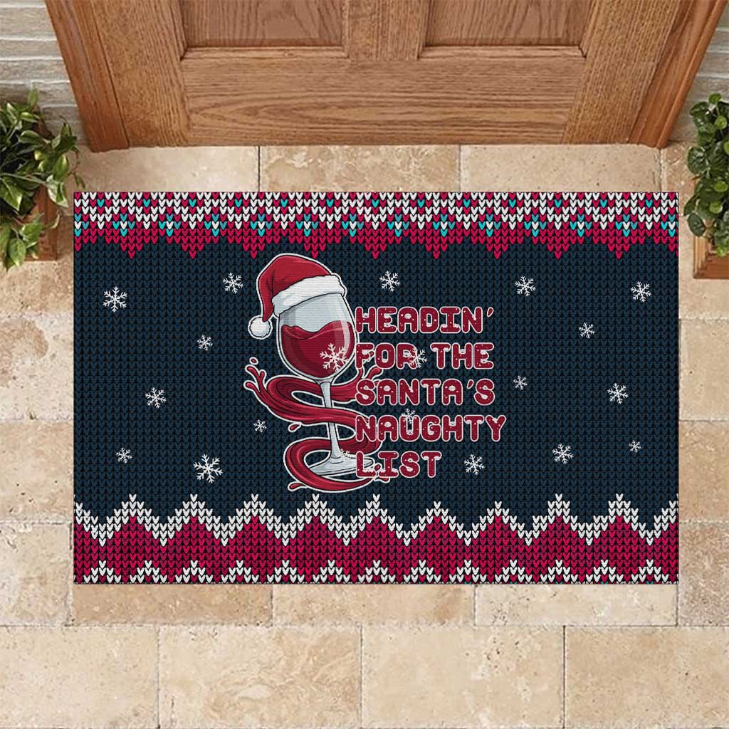 Headin For Santas Naughty Christmas Christmas Rubber Doormat Xmas Holiday Patterns - Wonder Print Shop