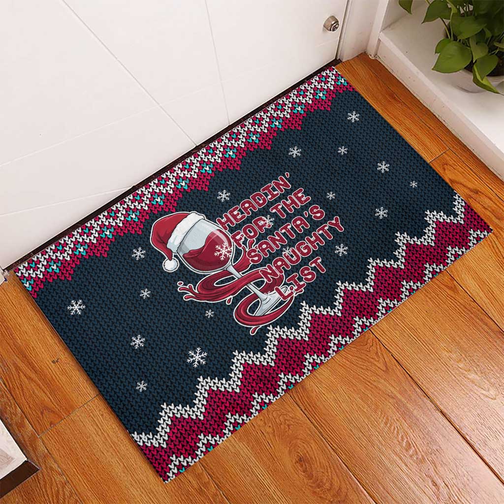Headin For Santas Naughty Christmas Christmas Rubber Doormat Xmas Holiday Patterns - Wonder Print Shop