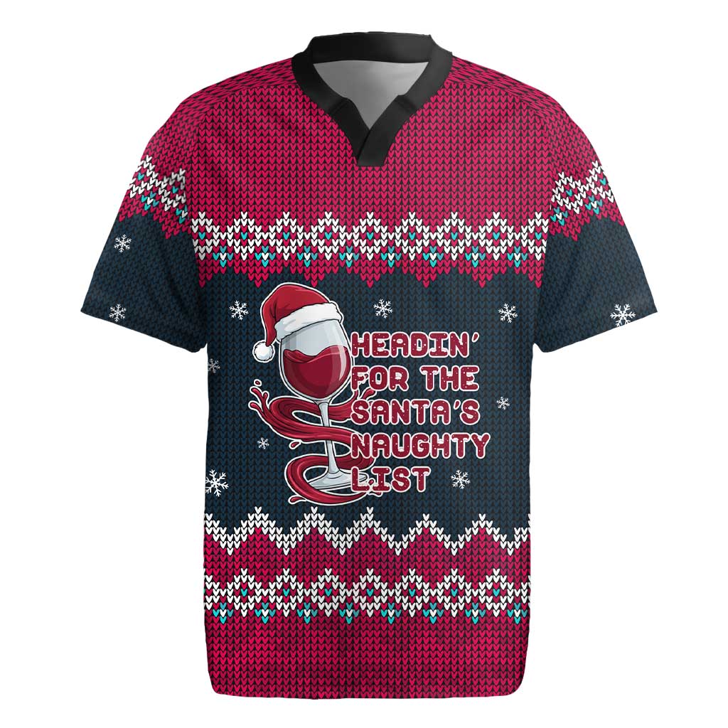 Headin For Santas Naughty Christmas Christmas Rugby Jersey Xmas Holiday Patterns - Wonder Print Shop