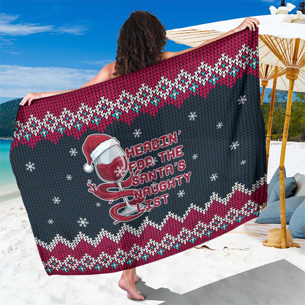Headin For Santas Naughty Christmas Christmas Sarong Xmas Holiday Patterns - Wonder Print Shop