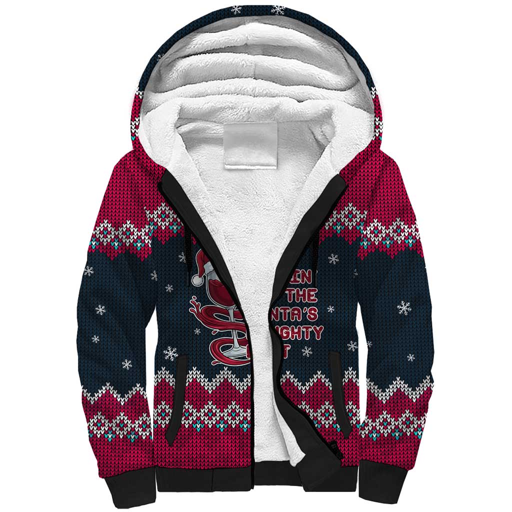 Headin For Santas Naughty Christmas Christmas Sherpa Hoodie Xmas Holiday Patterns - Wonder Print Shop