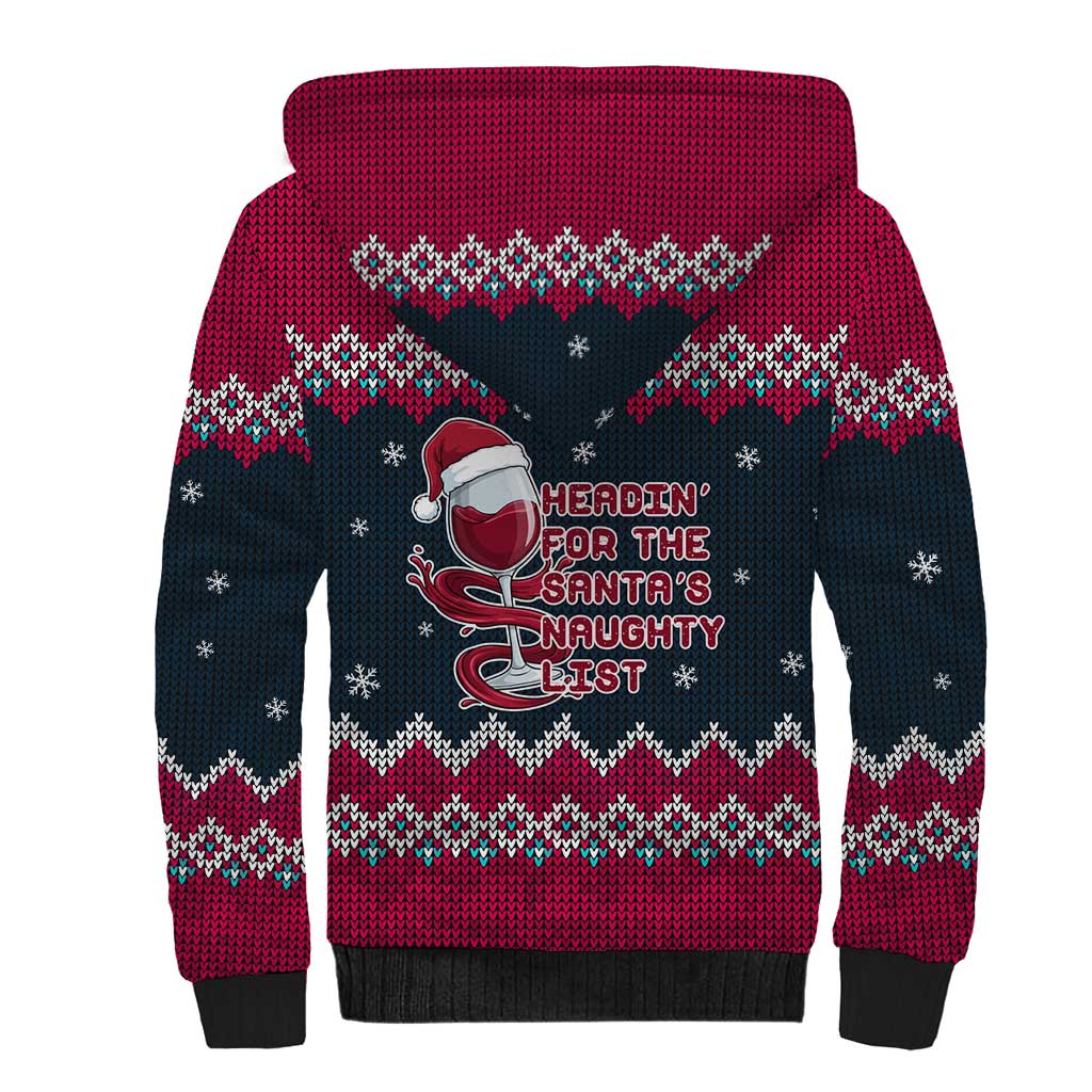 Headin For Santas Naughty Christmas Christmas Sherpa Hoodie Xmas Holiday Patterns - Wonder Print Shop