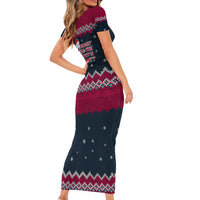 Headin For Santas Naughty Christmas Christmas Short Sleeve Bodycon Dress Xmas Holiday Patterns - Wonder Print Shop