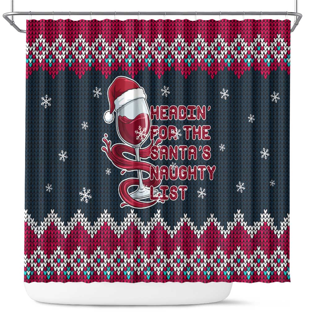 Headin For Santas Naughty Christmas Christmas Shower Curtain Xmas Holiday Patterns - Wonder Print Shop