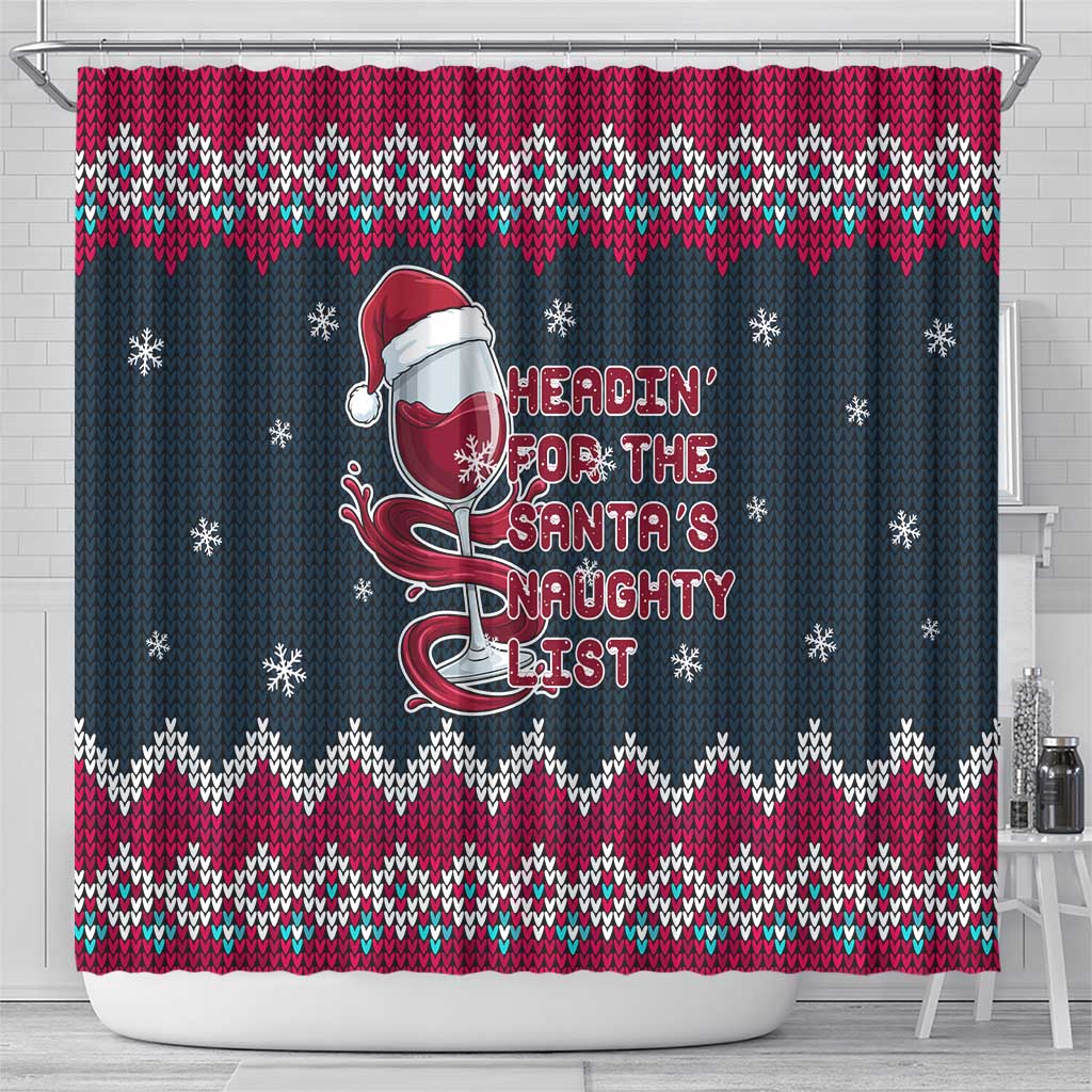 Headin For Santas Naughty Christmas Christmas Shower Curtain Xmas Holiday Patterns - Wonder Print Shop