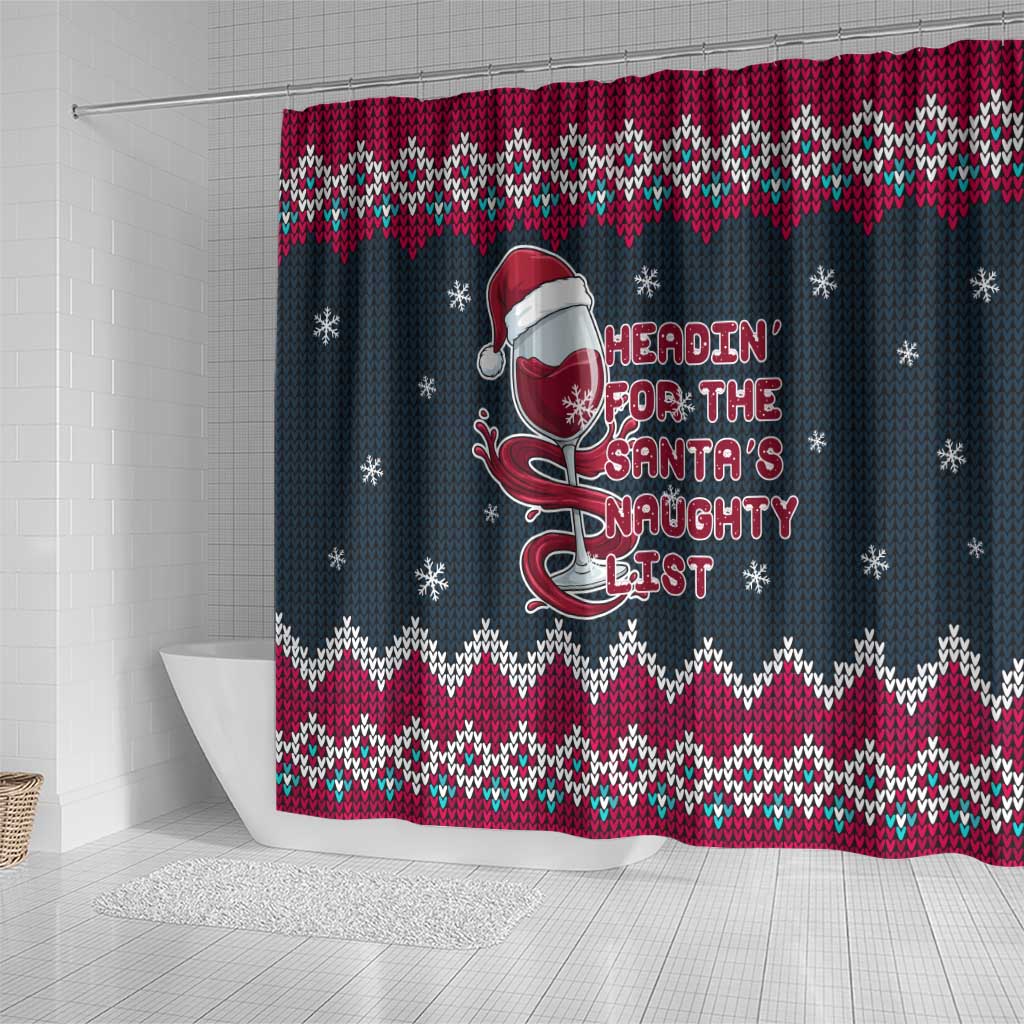 Headin For Santas Naughty Christmas Christmas Shower Curtain Xmas Holiday Patterns - Wonder Print Shop