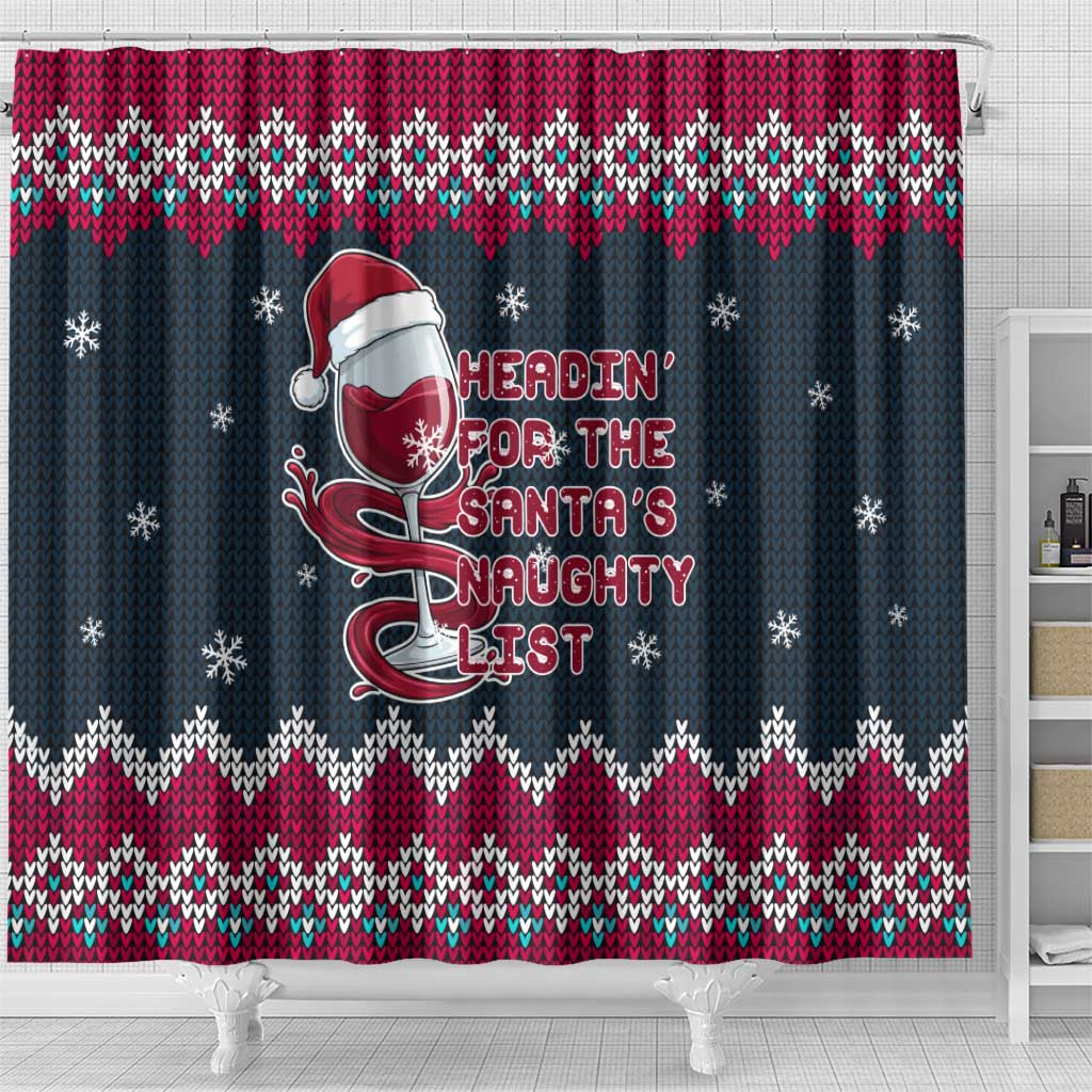 Headin For Santas Naughty Christmas Christmas Shower Curtain Xmas Holiday Patterns - Wonder Print Shop
