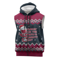 Headin For Santas Naughty Christmas Christmas Sleeveless Zip Hoodie Xmas Holiday Patterns - Wonder Print Shop