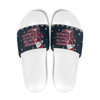 Headin For Santas Naughty Christmas Christmas Slide Sandals Xmas Holiday Patterns - Wonder Print Shop