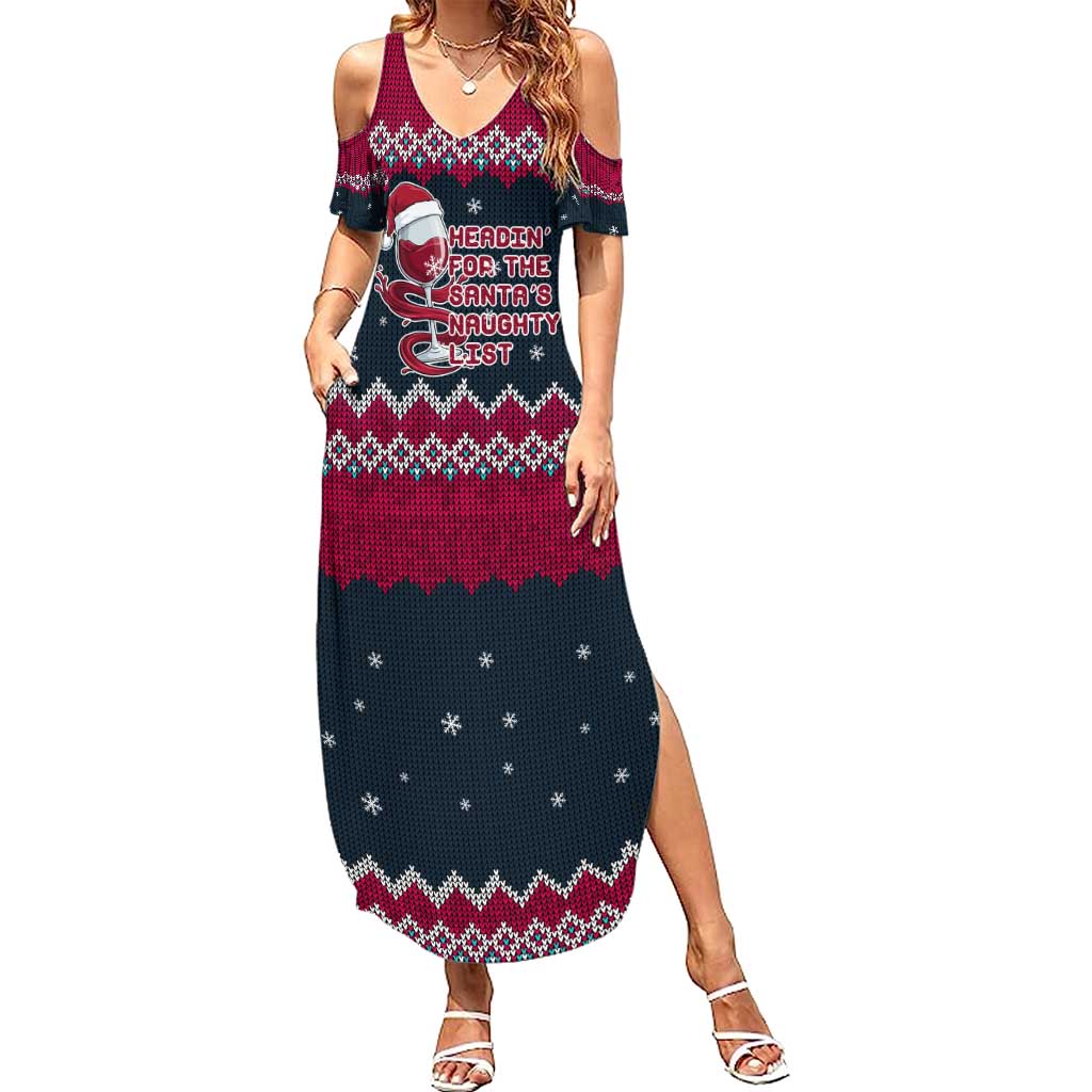 Headin For Santas Naughty Christmas Christmas Summer Maxi Dress Xmas Holiday Patterns - Wonder Print Shop