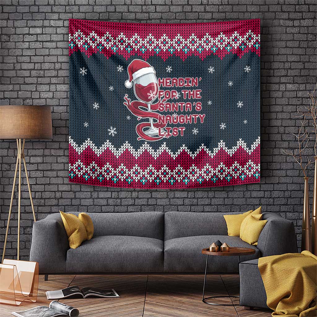 Headin For Santas Naughty Christmas Christmas Tapestry Xmas Holiday Patterns - Wonder Print Shop