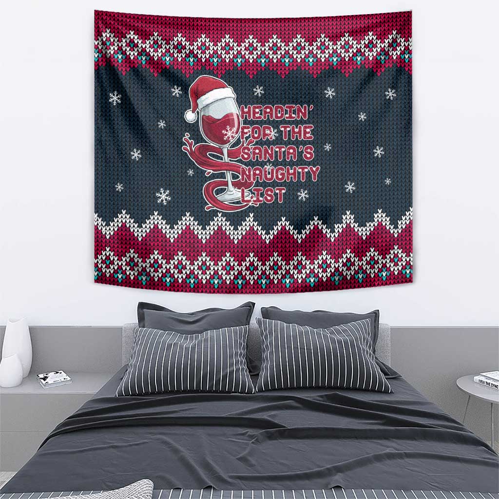 Headin For Santas Naughty Christmas Christmas Tapestry Xmas Holiday Patterns - Wonder Print Shop