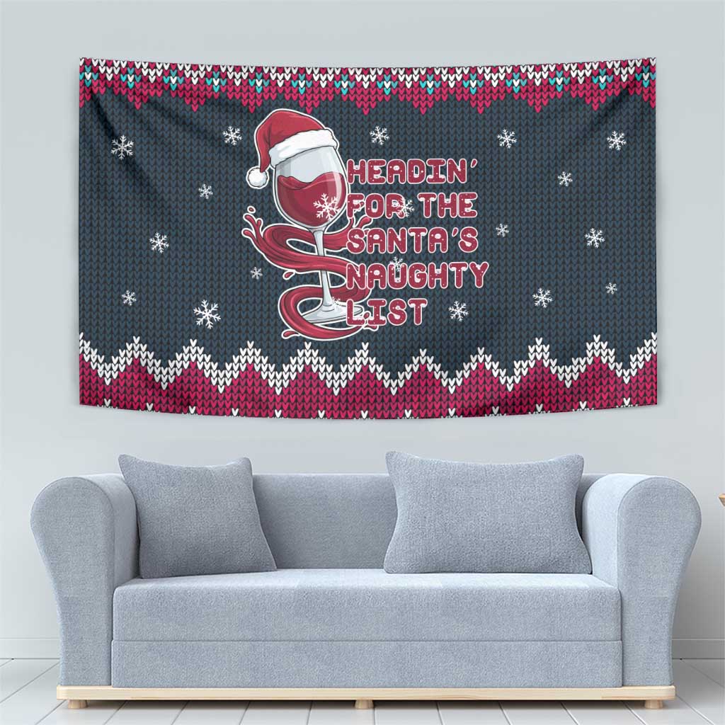 Headin For Santas Naughty Christmas Christmas Tapestry Xmas Holiday Patterns - Wonder Print Shop