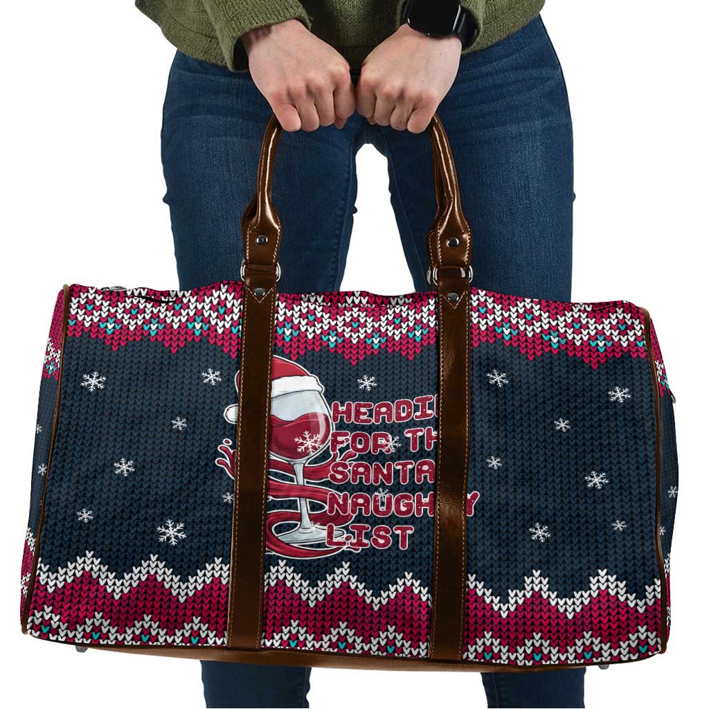 Headin For Santas Naughty Christmas Christmas Travel Bag Xmas Holiday Patterns - Wonder Print Shop