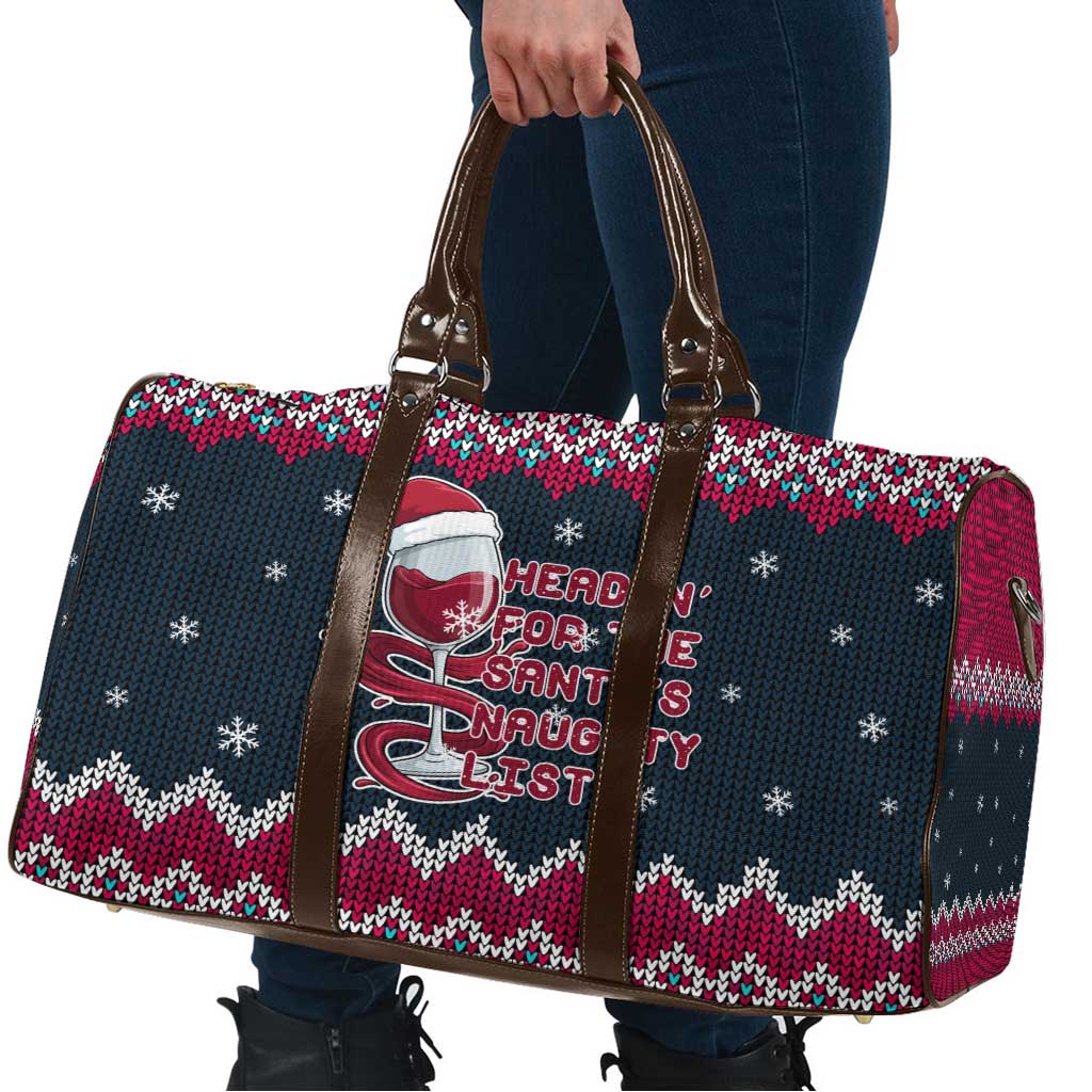 Headin For Santas Naughty Christmas Christmas Travel Bag Xmas Holiday Patterns - Wonder Print Shop