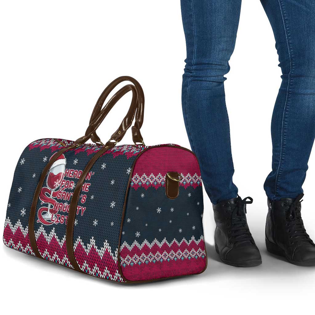 Headin For Santas Naughty Christmas Christmas Travel Bag Xmas Holiday Patterns - Wonder Print Shop