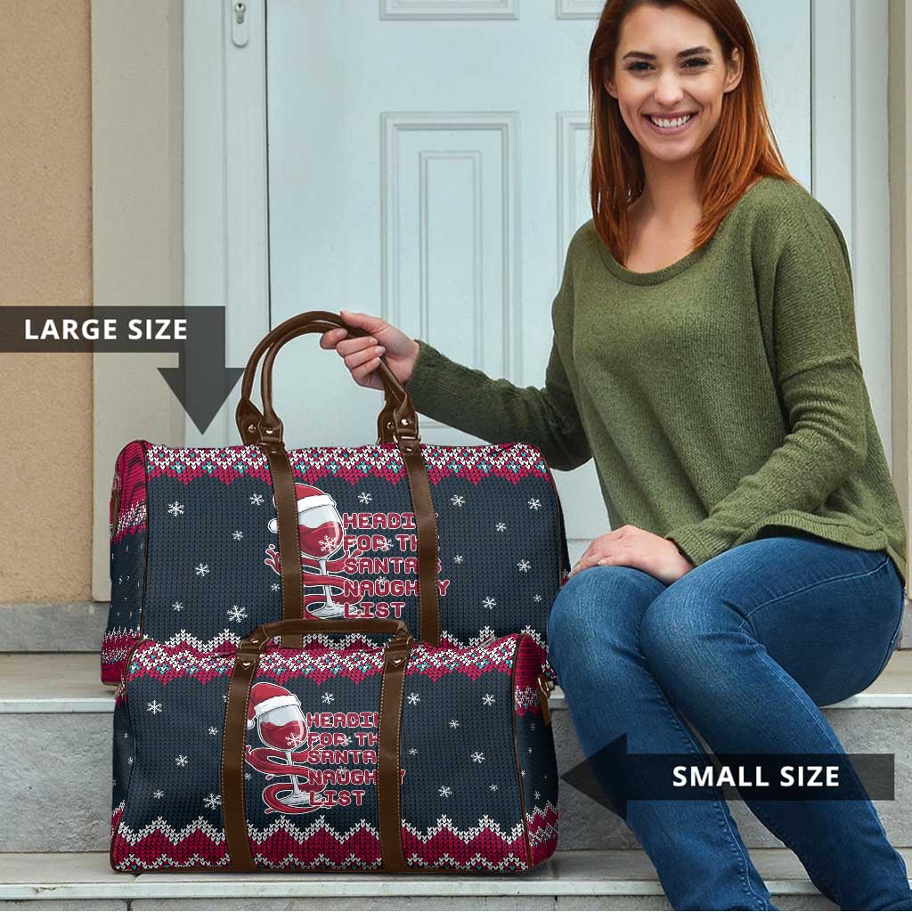 Headin For Santas Naughty Christmas Christmas Travel Bag Xmas Holiday Patterns - Wonder Print Shop
