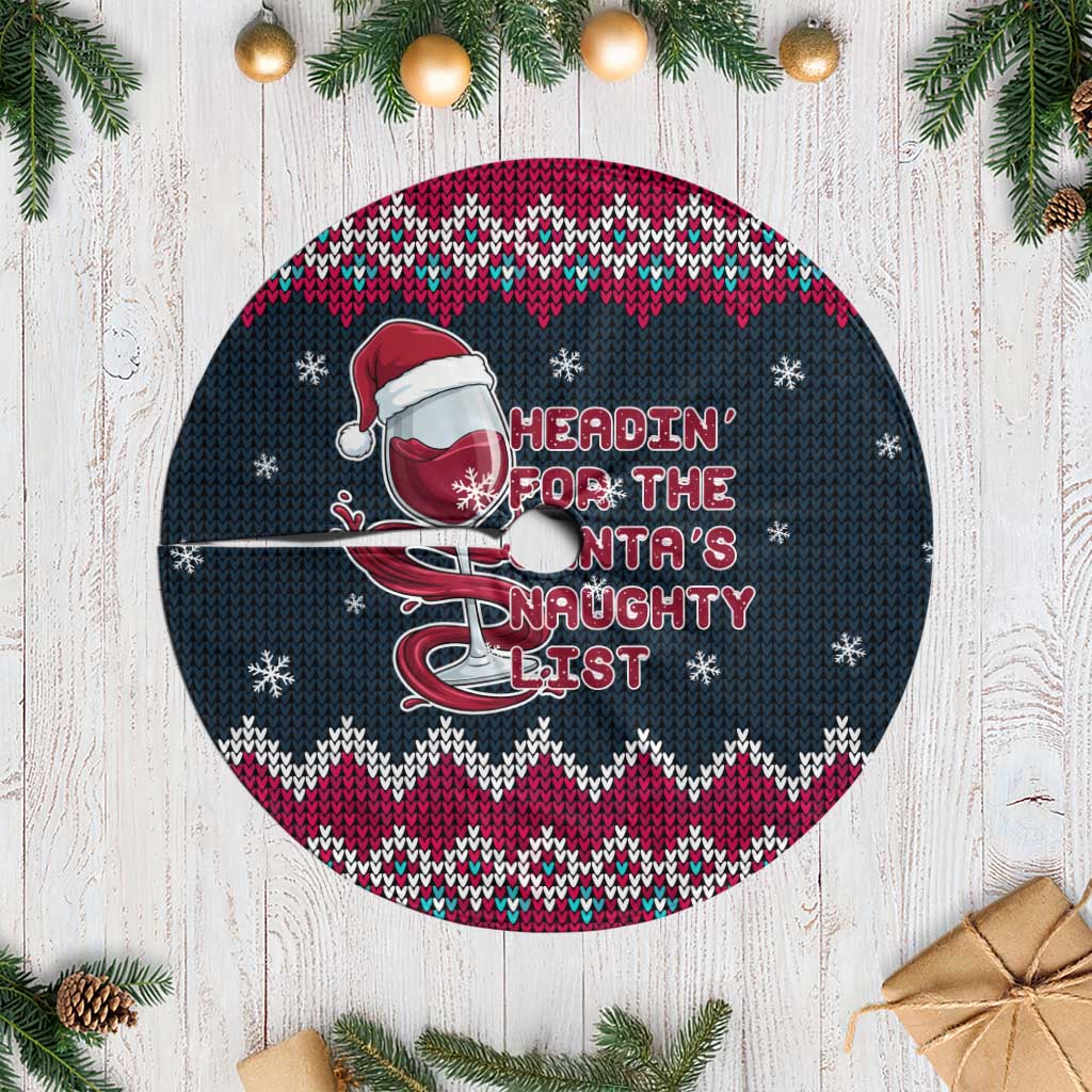 Headin For Santas Naughty Christmas Tree Skirt Xmas Holiday Patterns - Wonder Print Shop