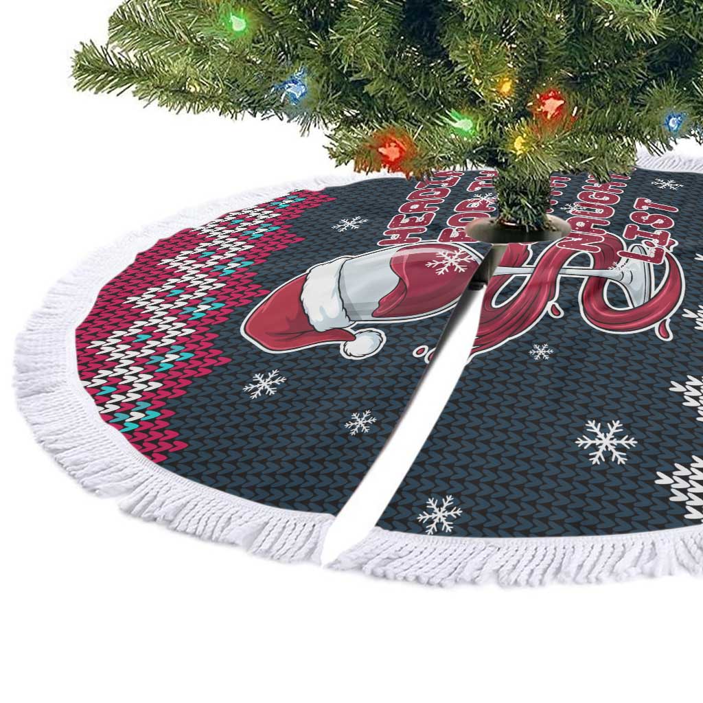 Headin For Santas Naughty Christmas Tree Skirt Xmas Holiday Patterns - Wonder Print Shop