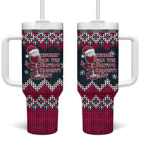 Headin For Santas Naughty Christmas Christmas Tumbler With Handle Xmas Holiday Patterns - Wonder Print Shop