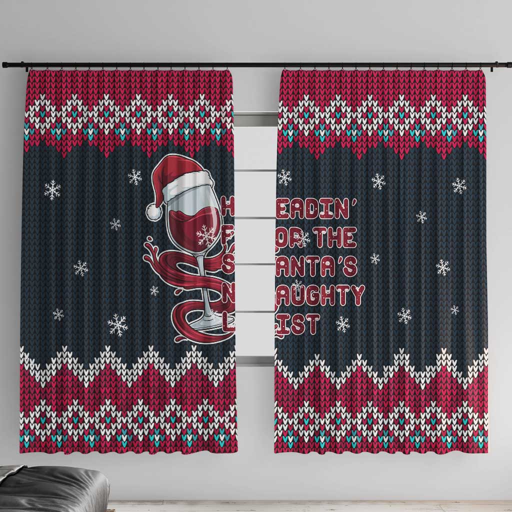 Headin For Santas Naughty Christmas Christmas Window Curtain Xmas Holiday Patterns - Wonder Print Shop