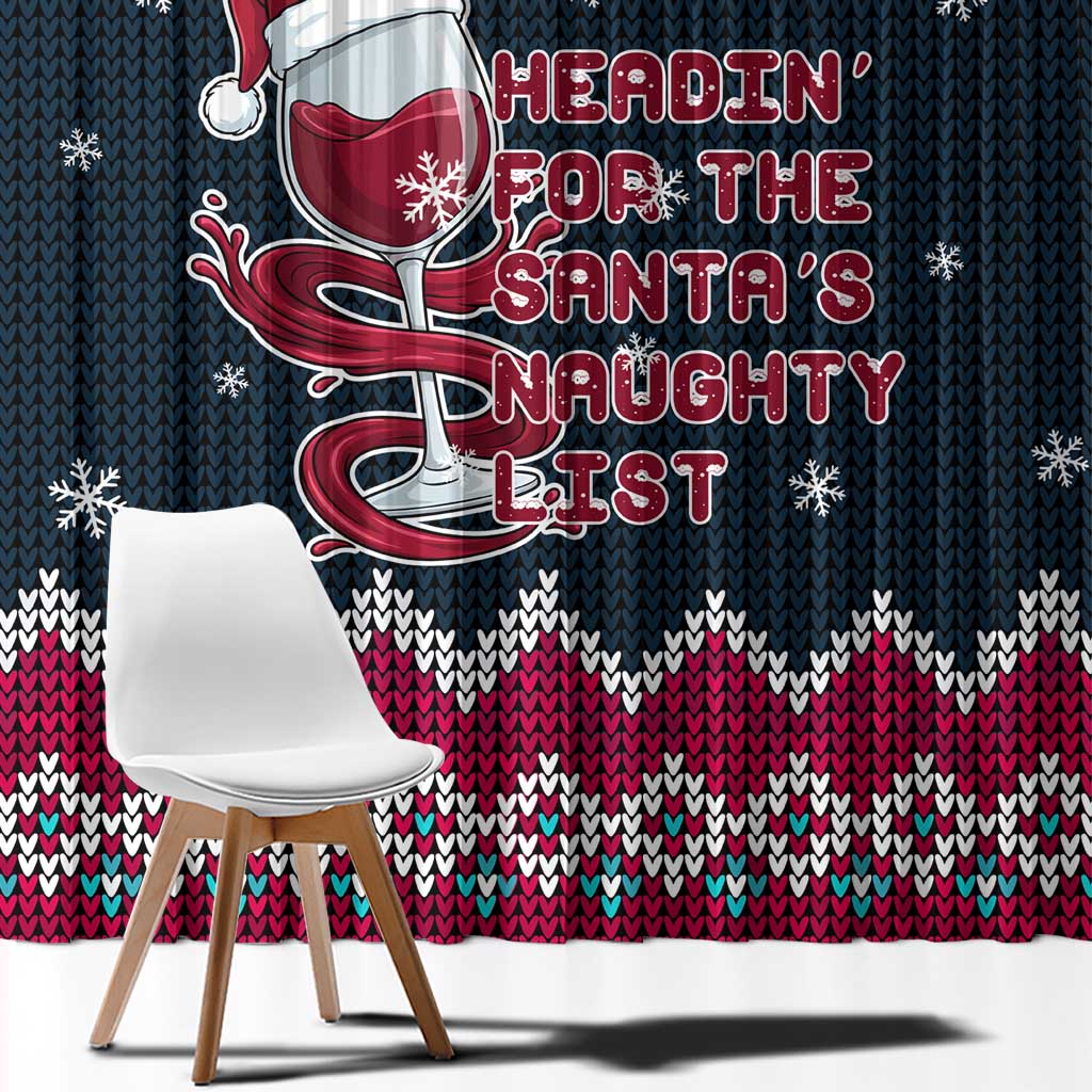 Headin For Santas Naughty Christmas Christmas Window Curtain Xmas Holiday Patterns - Wonder Print Shop