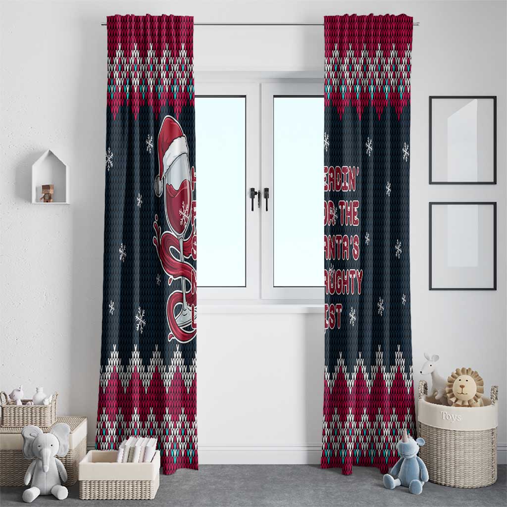 Headin For Santas Naughty Christmas Christmas Window Curtain Xmas Holiday Patterns - Wonder Print Shop