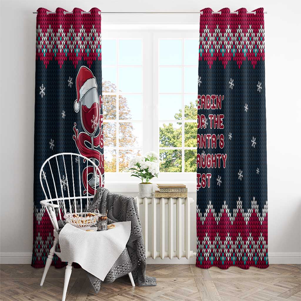 Headin For Santas Naughty Christmas Christmas Window Curtain Xmas Holiday Patterns - Wonder Print Shop