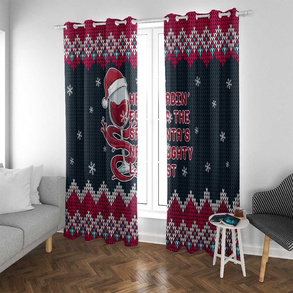 Headin For Santas Naughty Christmas Christmas Window Curtain Xmas Holiday Patterns - Wonder Print Shop