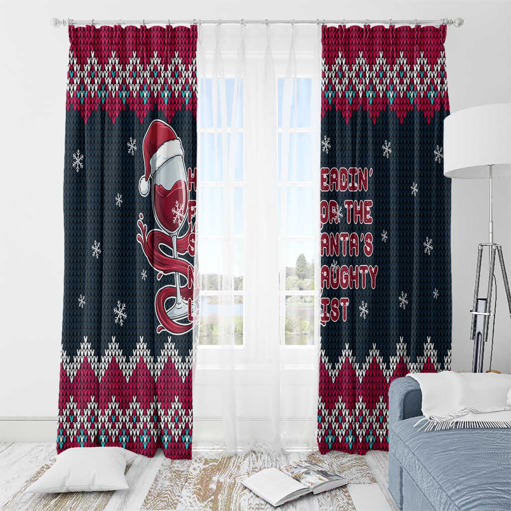 Headin For Santas Naughty Christmas Christmas Window Curtain Xmas Holiday Patterns - Wonder Print Shop