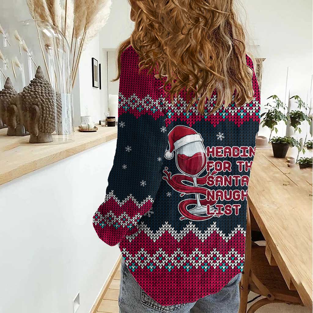 Headin For Santas Naughty Christmas Christmas Women Casual Shirt Xmas Holiday Patterns - Wonder Print Shop