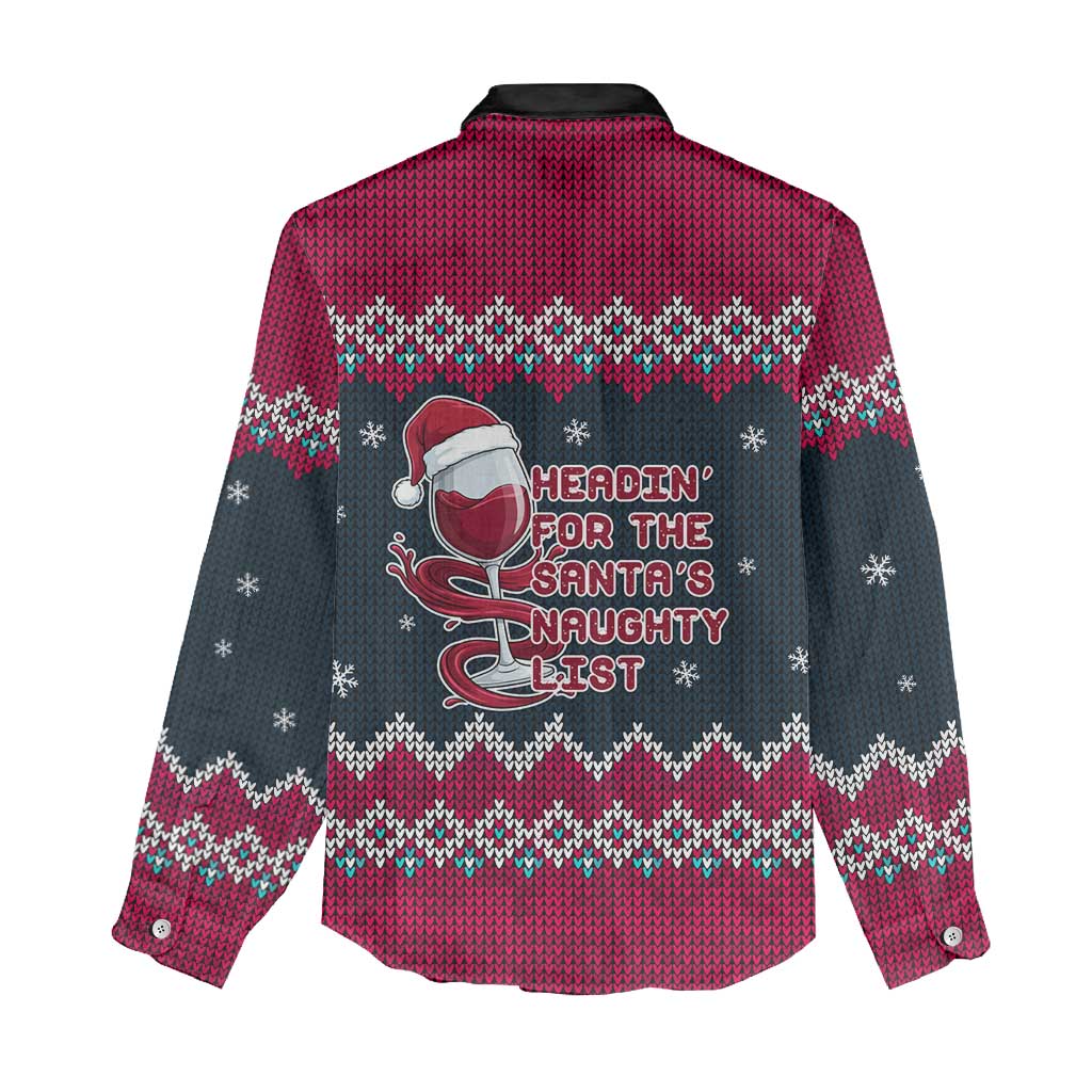 Headin For Santas Naughty Christmas Christmas Women Casual Shirt Xmas Holiday Patterns - Wonder Print Shop
