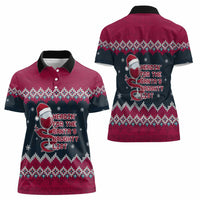 Headin For Santas Naughty Christmas Christmas Women Polo Shirt Xmas Holiday Patterns - Wonder Print Shop