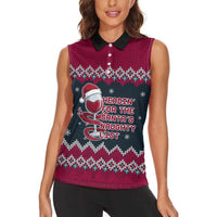 Headin For Santas Naughty Christmas Christmas Women Sleeveless Polo Shirt Xmas Holiday Patterns - Wonder Print Shop