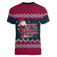 Headin For Santas Naughty Christmas Christmas Women V-Neck T-Shirt Xmas Holiday Patterns - Wonder Print Shop