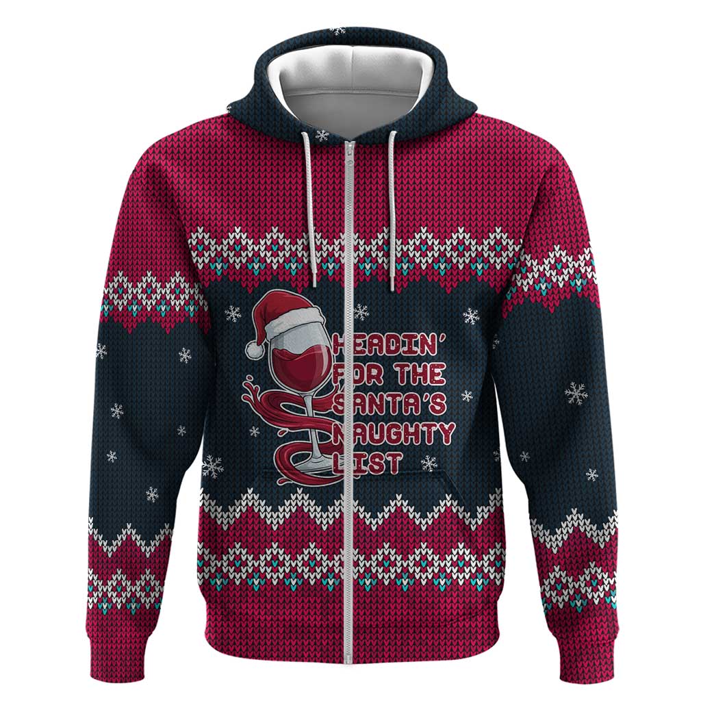 Headin For Santas Naughty Christmas Christmas Zip Hoodie Xmas Holiday Patterns - Wonder Print Shop