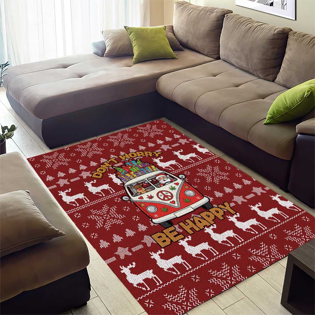 Hippie Car Santa Claus Christmas Area Rug Xmas Holiday Patterns - Wonder Print Shop