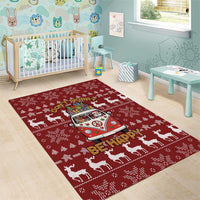 Hippie Car Santa Claus Christmas Area Rug Xmas Holiday Patterns - Wonder Print Shop